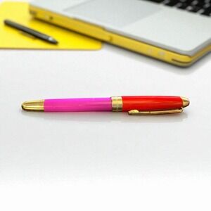 Kate Spade New Yok Red & Pink Colorblock Ball Point Pen New In Box